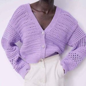 NWOT Zara Cropped Cable Knit Sweater